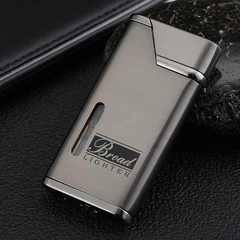 BD220 Inflatable lighters wholesale creative metal visual window windproof cigarette lighter wholesale