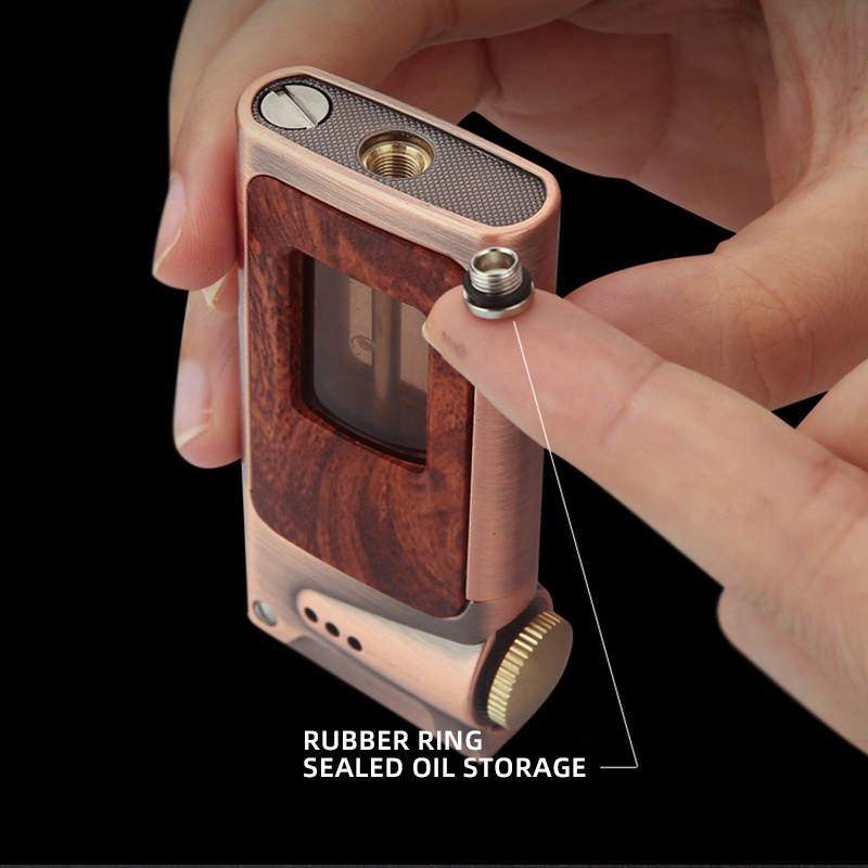 HONEST    LONGJIAO 1   Creative Kerosene Lighter Metal Transparent Large Capacity Oil Warehouse Retro Lighter Gift Box Wholesale