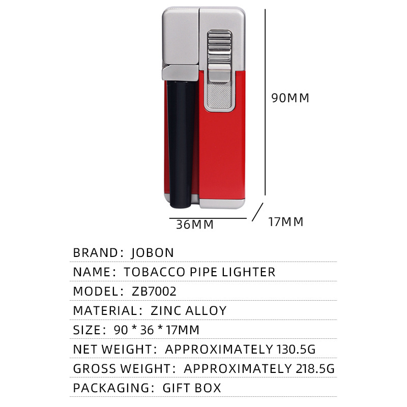 JOBON   ZB7002   New Metal Folding Integrated Inflatable Oblique Flame Open Flame Lighter Gift Box Wholesale