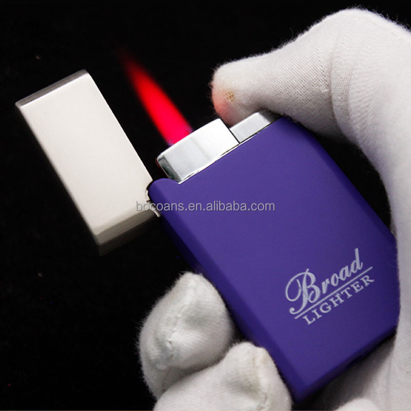 BD235-4   metal inflatable lighter creative personality windproof Red Flame cigarette lighter cigarette set wholesale