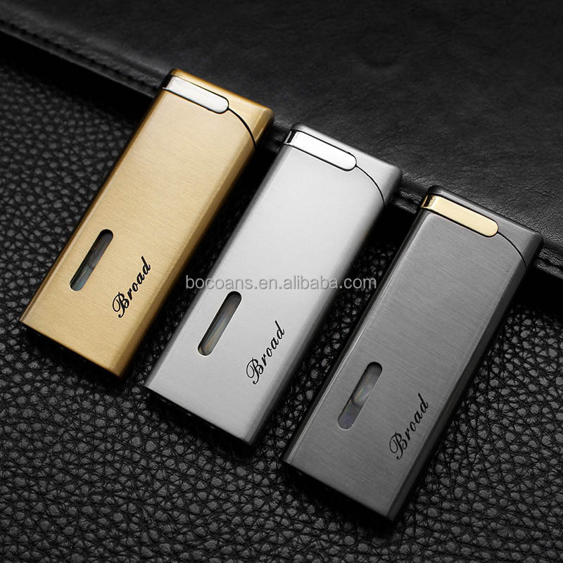 BD264  creative inflatable lighter windproof Red Flame cigarette lighter metal visual air window cigarette set wholesale