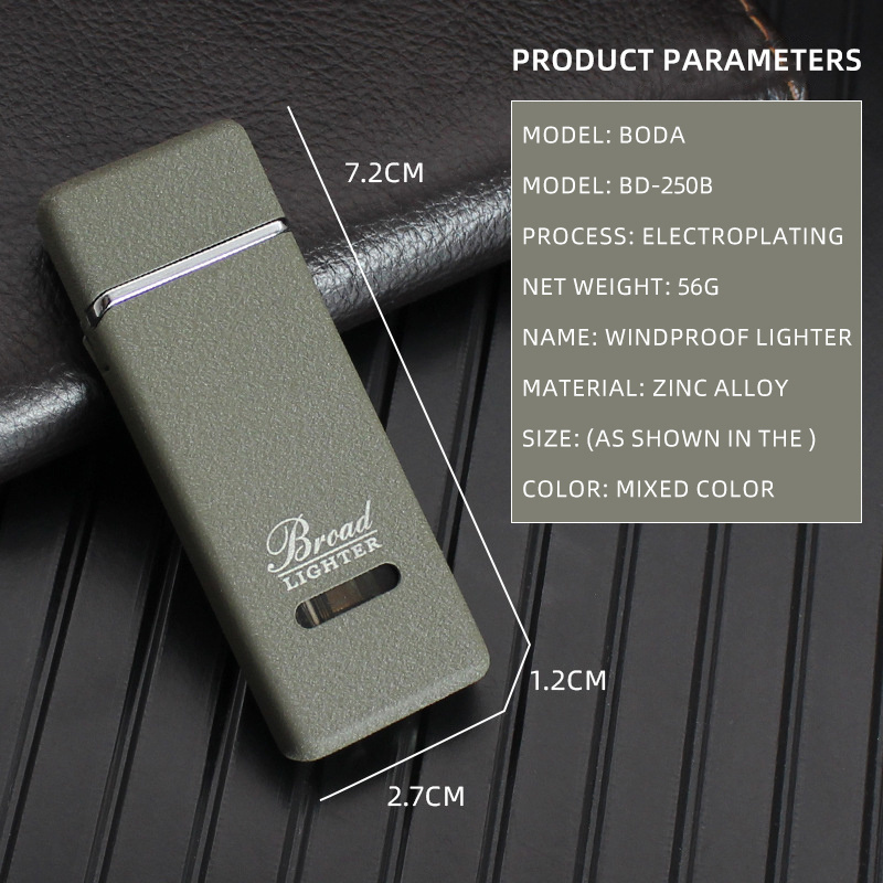 BD250B  creative frosted windproof lighter metal visible transparent air chamber inflatable cigarette lighter wholesale