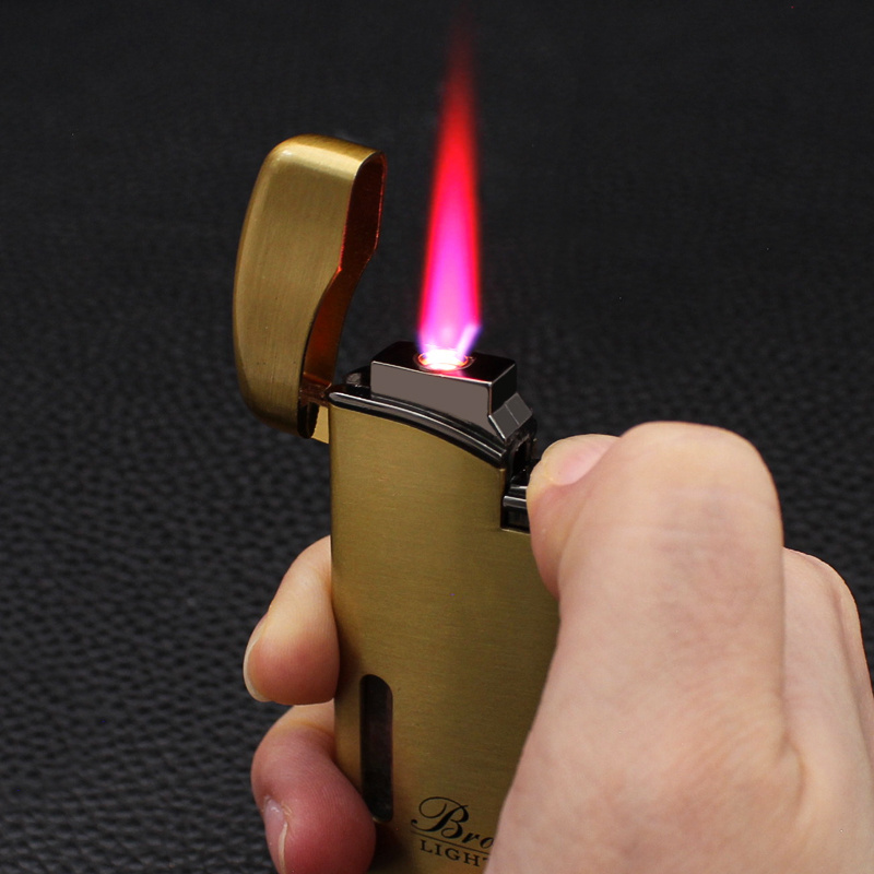 BD281 Creative Windproof Lighter Metal Visible Gas Warehouse Filling Cigarette Lighter Wholesale