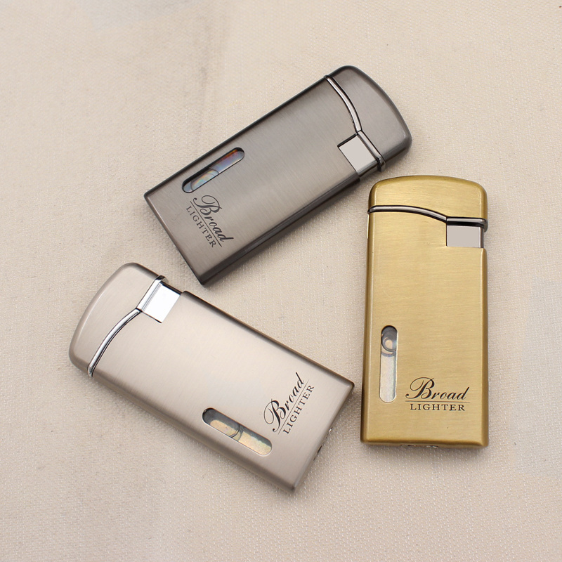 BD281 Creative Windproof Lighter Metal Visible Gas Warehouse Filling Cigarette Lighter Wholesale