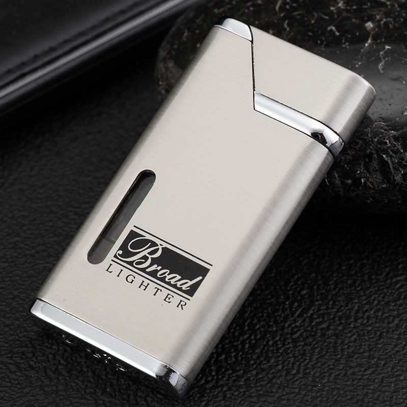 BD220 Inflatable lighters wholesale creative metal visual window windproof cigarette lighter wholesale