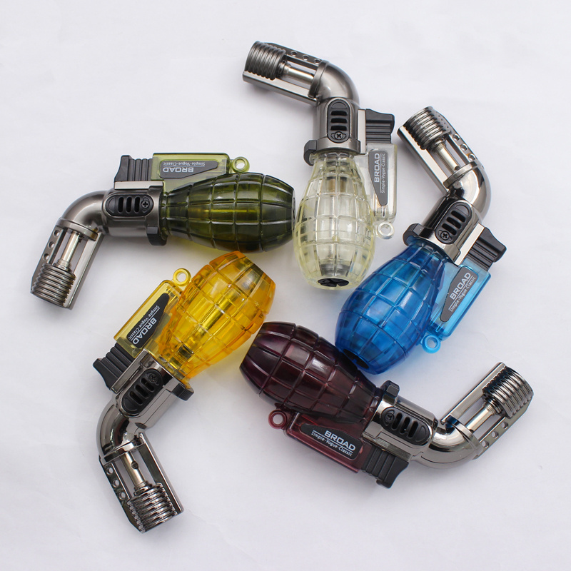 BROAD Bd430 creative cigar small spray gun metal direct jet windproof gas lighter lockable Flame cigarette set wholesale