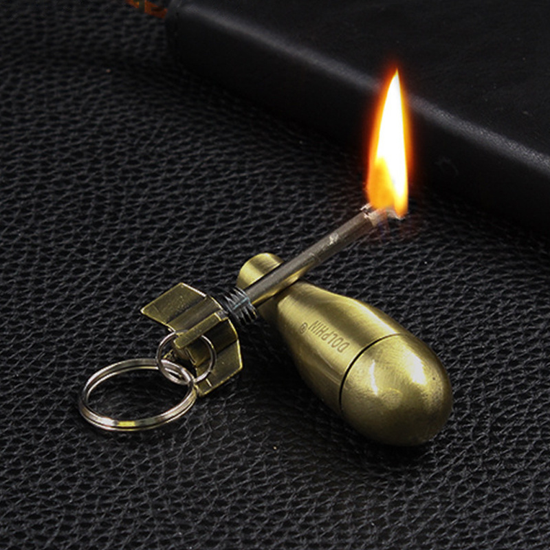 Hy628 creative metal 10000 match lighters with key chain pendant kerosene lighters wholesale