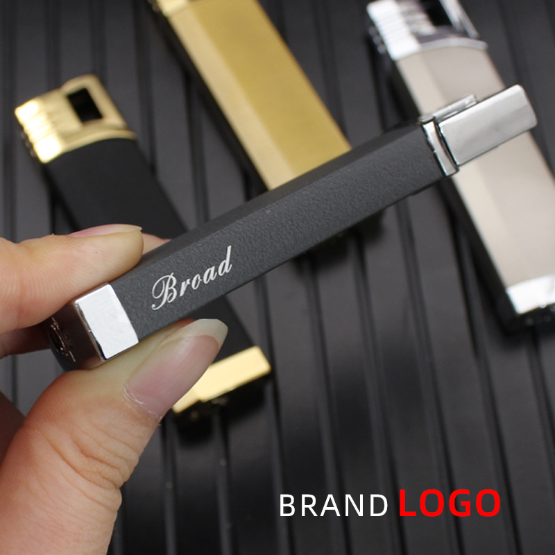 BD407B creative direct jet windproof lighter metal gas cigarette lighter outdoor cigarette set wholesale