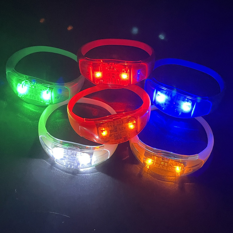 PS Silicon material sound activated led bracelet Light up flashing led bracelet for party concert