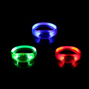 PS Silicon material sound activated led bracelet Light up flashing led bracelet for party concert