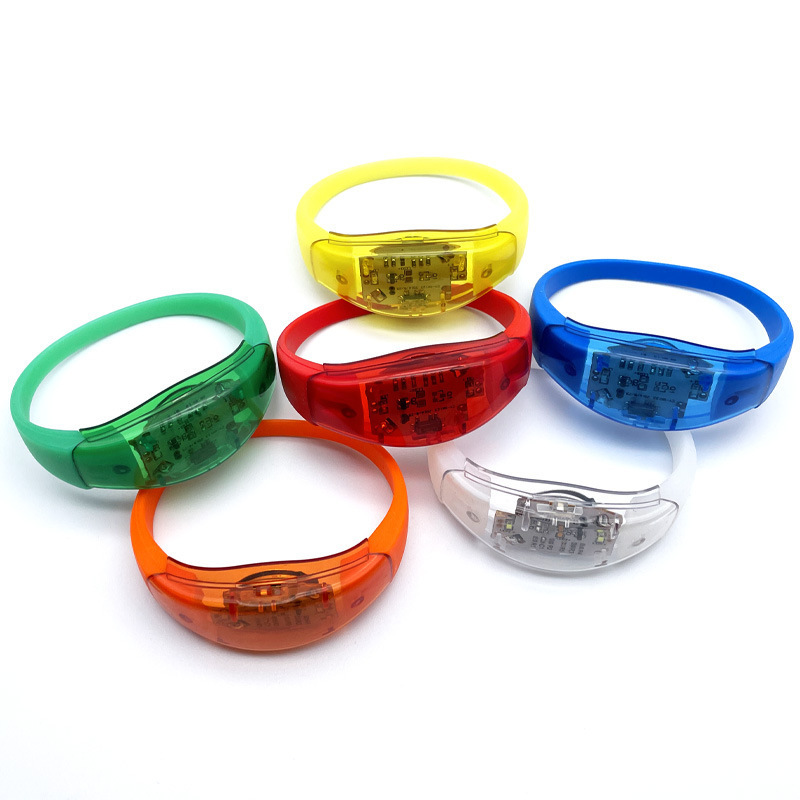 PS Silicon material sound activated led bracelet Light up flashing led bracelet for party concert