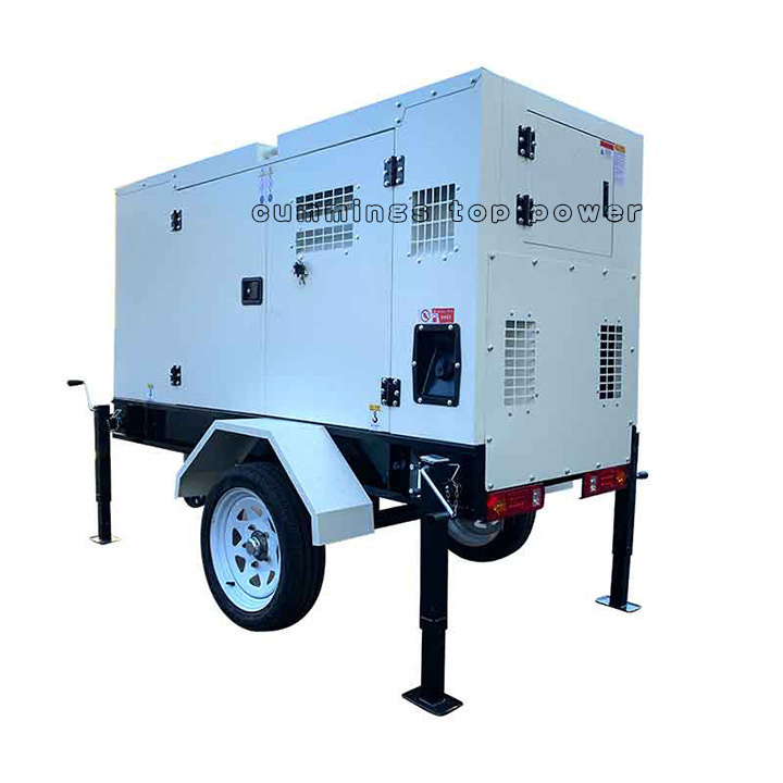 electric power 60hz 230V 64kw 80kva silent trailer type diesel generator 4 wheels with famous engine