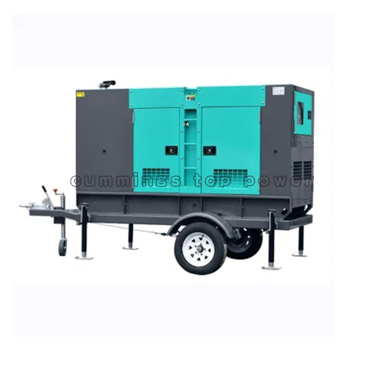 electric power 60hz 230V 64kw 80kva silent trailer type diesel generator 4 wheels with famous engine