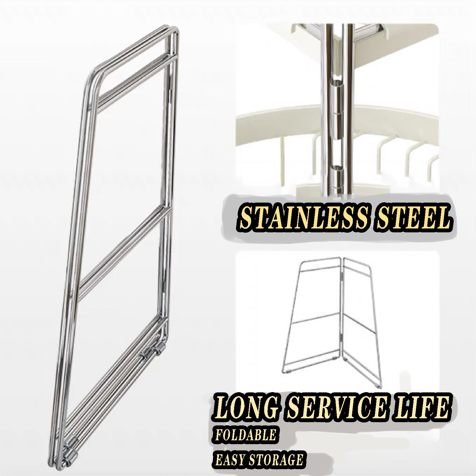 2-3 tier Small white 30*30*50cm triangle stainless steel dish drying rack over the sink for kitchen counter, dish drainer rack