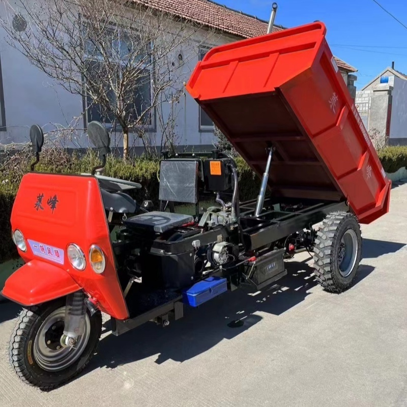 Fully enclosed tricycle diesel dump truck electric cargo tricycle 3-wheel