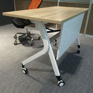 Modern Wood office desk movable conference table folding table