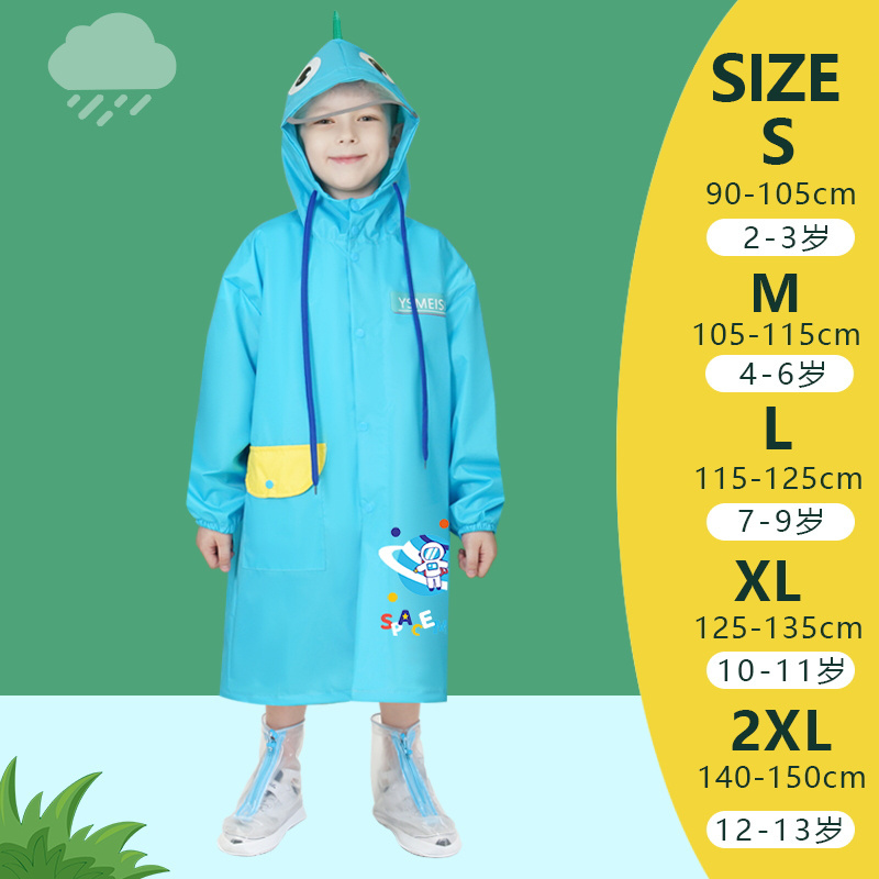 Fashion creative children's waterproof raincoat backpack 2-13 years old boys and girls raincoat wholesale