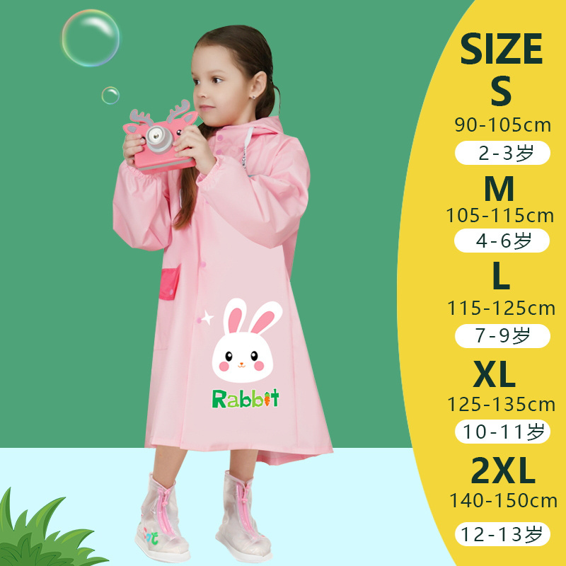 Fashion creative children's waterproof raincoat backpack 2-13 years old boys and girls raincoat wholesale