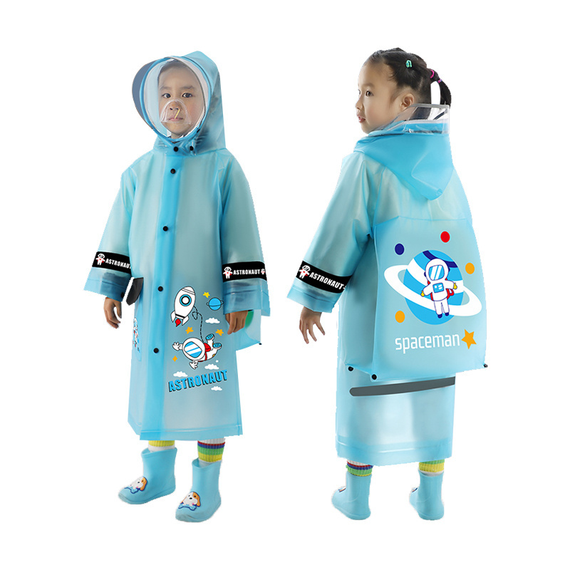 Hot Sales Boys Girls Children Raincoat poncho Colorful Waterproof Kids rain coat EVA Clear Plastic Dinosaur rain jacket