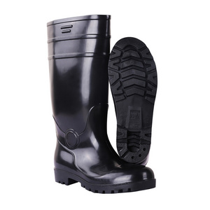 High boots black high factory direct pvc boots with steel toe rain boots for men