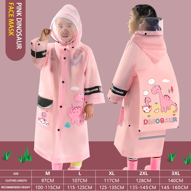 Hot Sales Boys Girls Children Raincoat poncho Colorful Waterproof Kids rain coat EVA Clear Plastic Dinosaur rain jacket