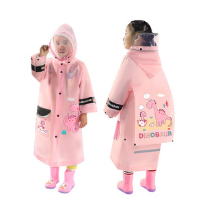 Hot Sales Boys Girls Children Raincoat poncho Colorful Waterproof Kids rain coat EVA Clear Plastic Dinosaur rain jacket