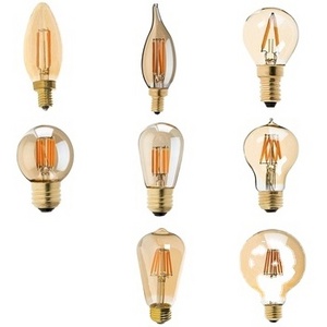 Led Filament Bulb C35 6W B22 E12 E14 E26 E27 Base Vintage Edison Candle Bulb Clear Amber C35 Dimmable Led Filament Bulb