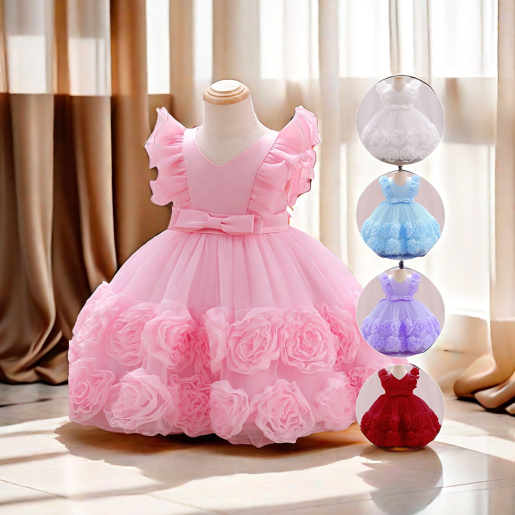 Sweet children's clothing baby girl dresses anniversaire flower girls dresses for wedding 2024 ball gown