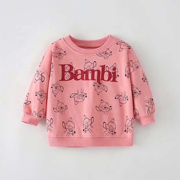 custom children Popular O Neck Long Sleeve Cartoon printing fall sweatshirt kids pullover oversized sweatshirt for kids girls