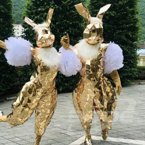 Hot Selling Party Costumes Real Robot Mirror Costumes Adult Women Cosplay Silver Mirror Rabbit Costume