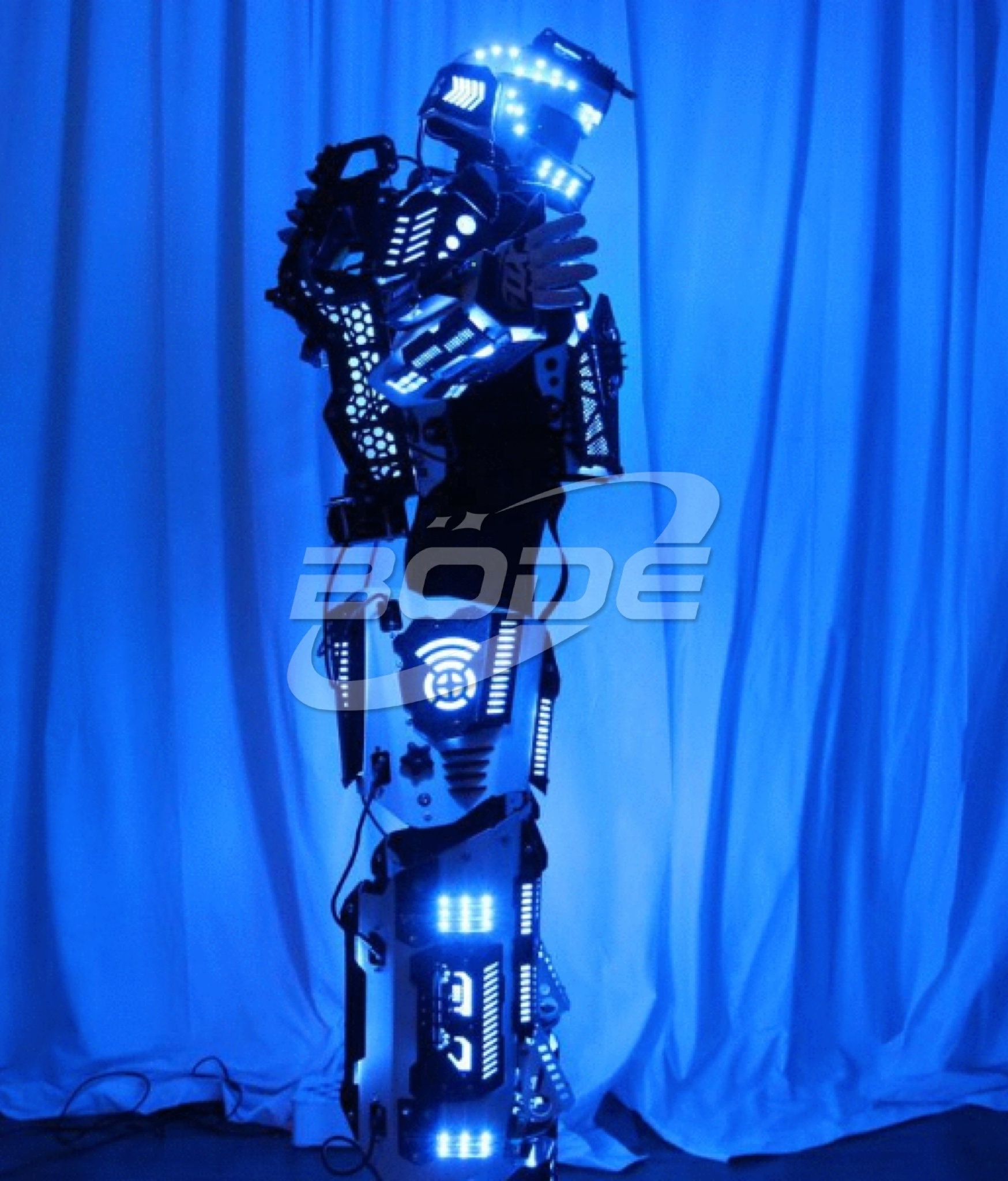 Traje Led  Party Robot Costume Led Clothes Stilts Walker Costume Disfraces Halloween Led Suit Costume Helmet