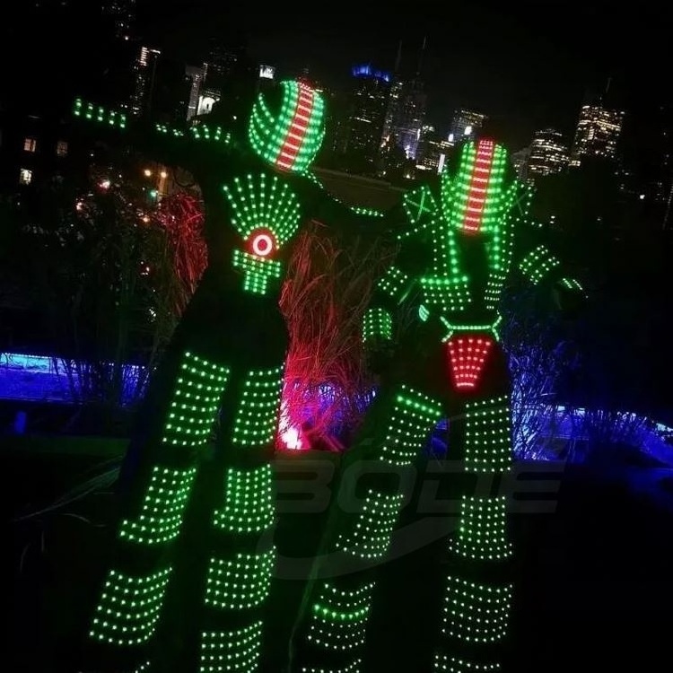 Pixels Led Robot Suit Traje De Robot Con Leds Full Color Dance Costumes Party Stilts Walker Led Robot Costume