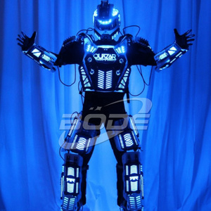 Traje Led  Party Robot Costume Led Clothes Stilts Walker Costume Disfraces Halloween Led Suit Costume Helmet