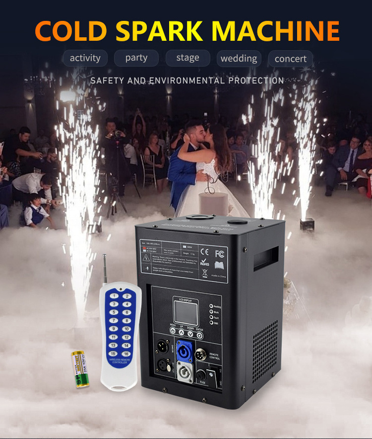 Cold spark machine 600W Cold Pyro Spark Fire Works Wireless DMX Control Fireworks Cold Sparkler Machine for Wedding Stage