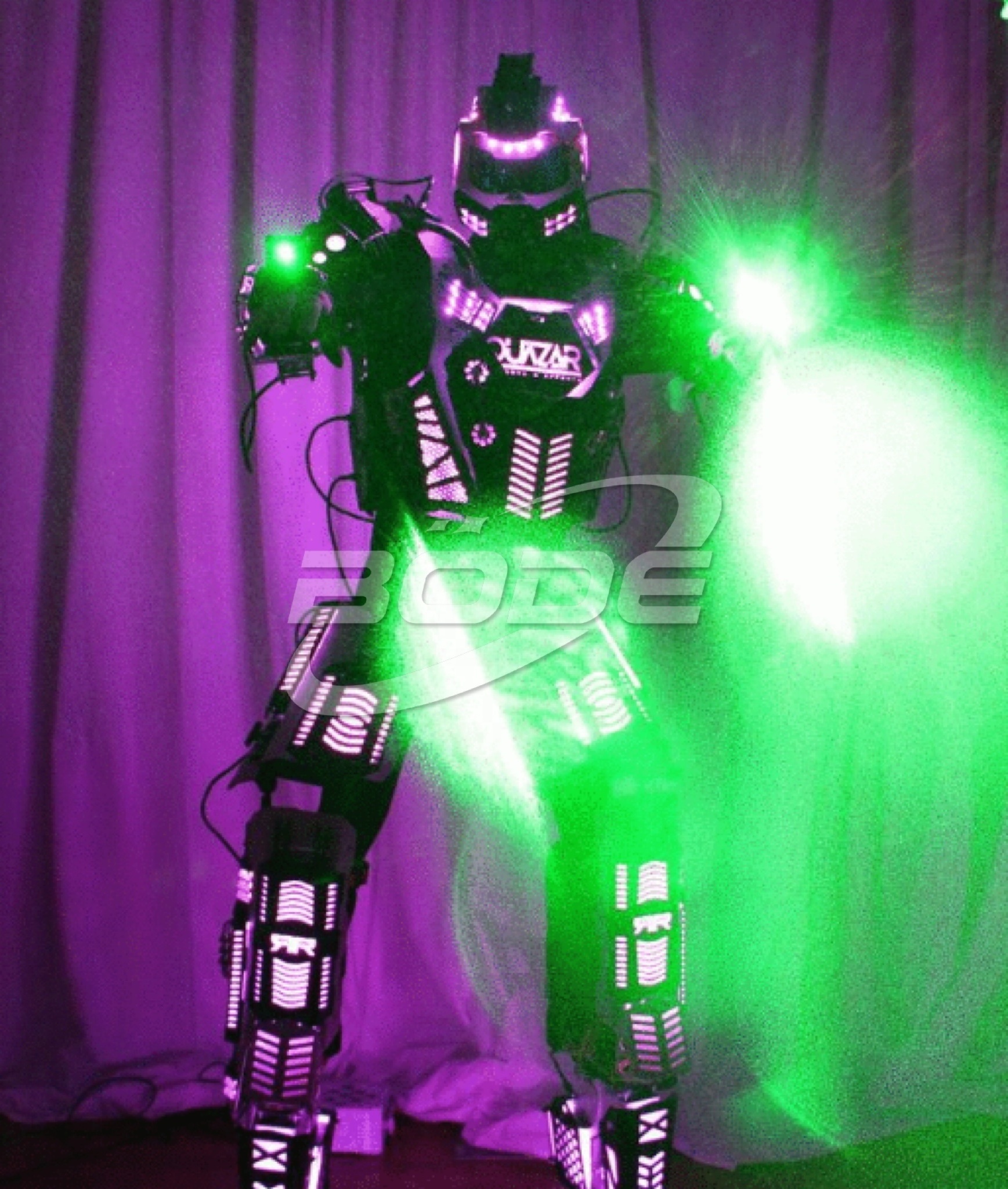 Traje Led  Party Robot Costume Led Clothes Stilts Walker Costume Disfraces Halloween Led Suit Costume Helmet