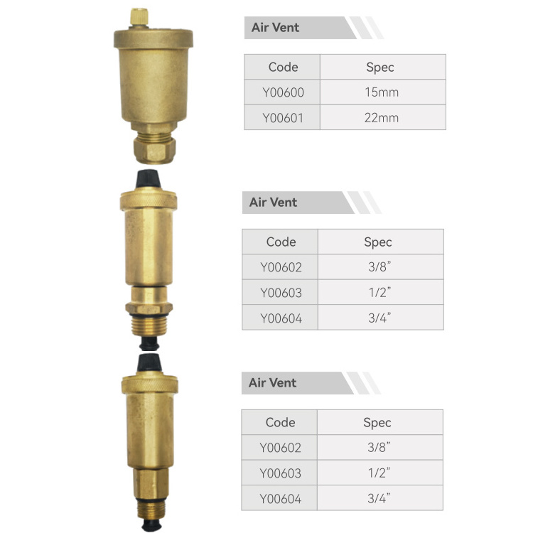 BODE Brass air release valve automatic air vent brass valve single ball auto air exhaust valve