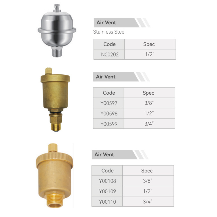 BODE Brass air release valve automatic air vent brass valve single ball auto air exhaust valve