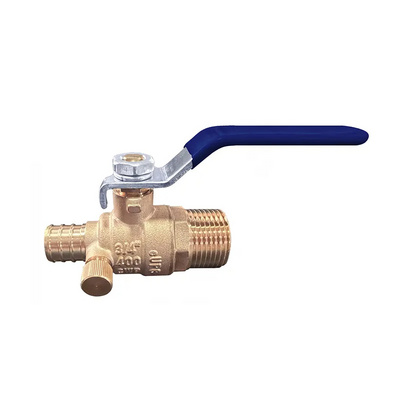 BODE Lead Free Brass Crimp PEX Ball Valves W/Drain F1807 x MPT