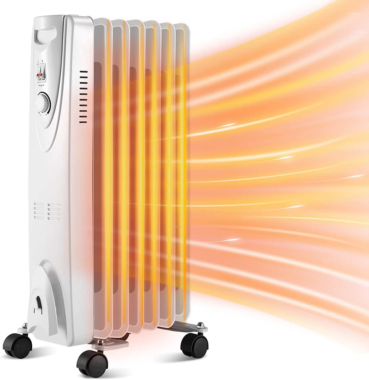 BODE Freestanding 5/7/9/11/13 Fins Oil Filled Heater Portable Room Radiator Filled Oil Heaters