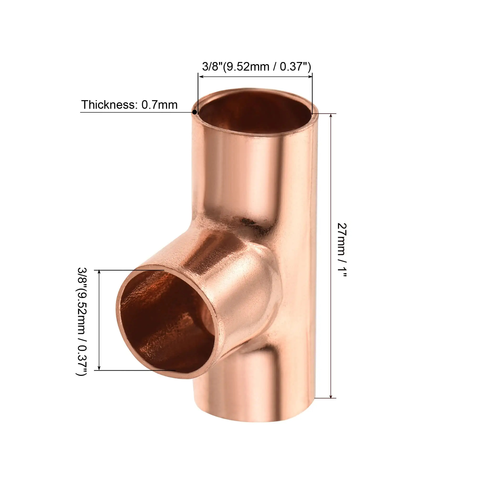 BODE Tee Copper Fitting 3 Way Welding Joint Copper Press Fitting For Plumbing