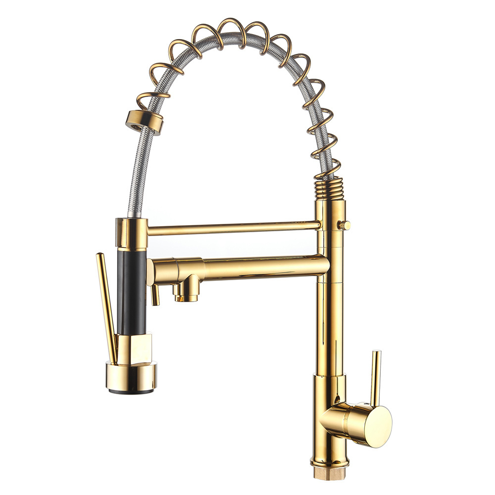 Kitchen Sink Faucet Solid Kitchen Faucet with Pull Down Sprayer Commercial Brushed Nickel Spring Kitchen Sink Faucet