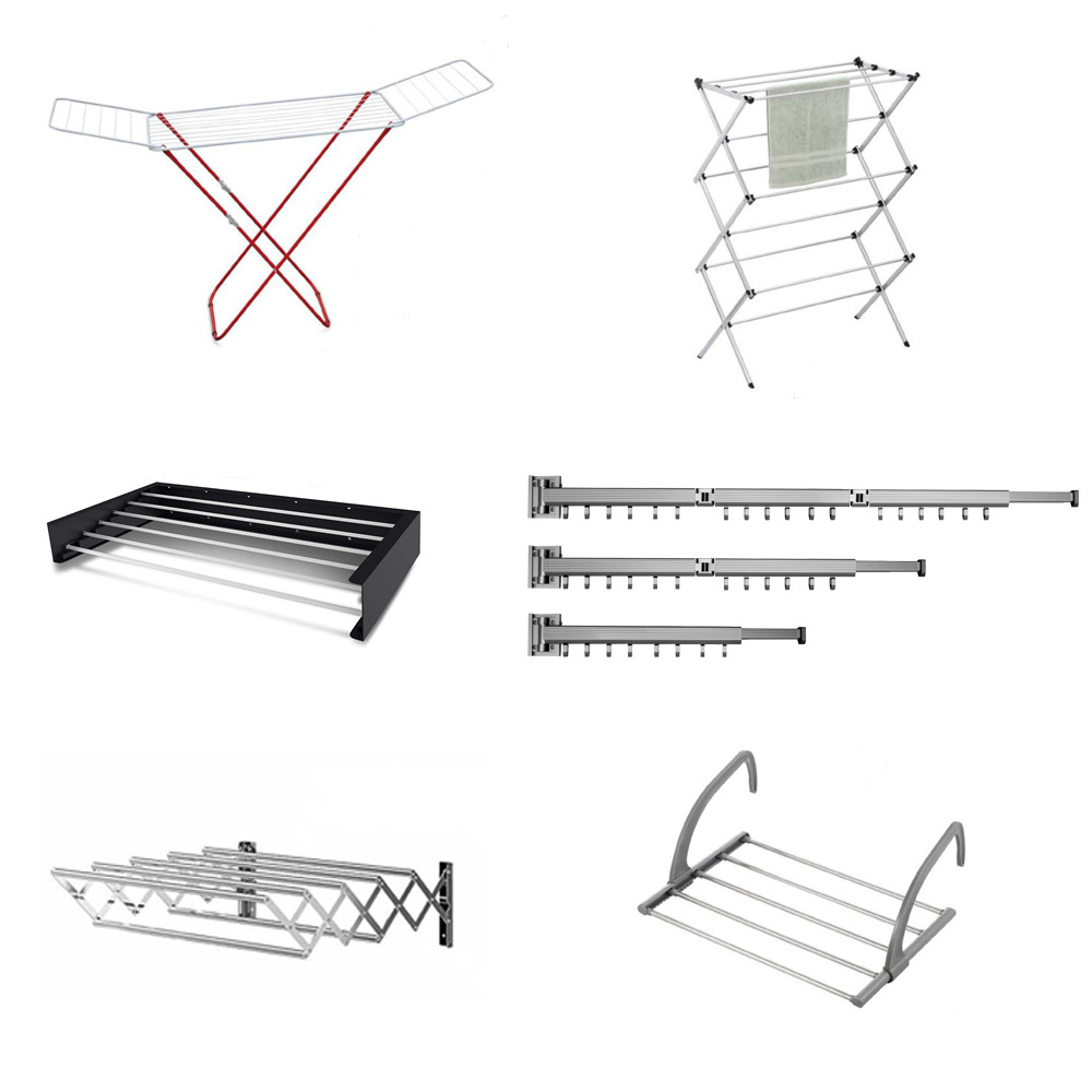 All styles of retractable clothes drying rack foldable folding airer portable outdoor and indoor laundry rack