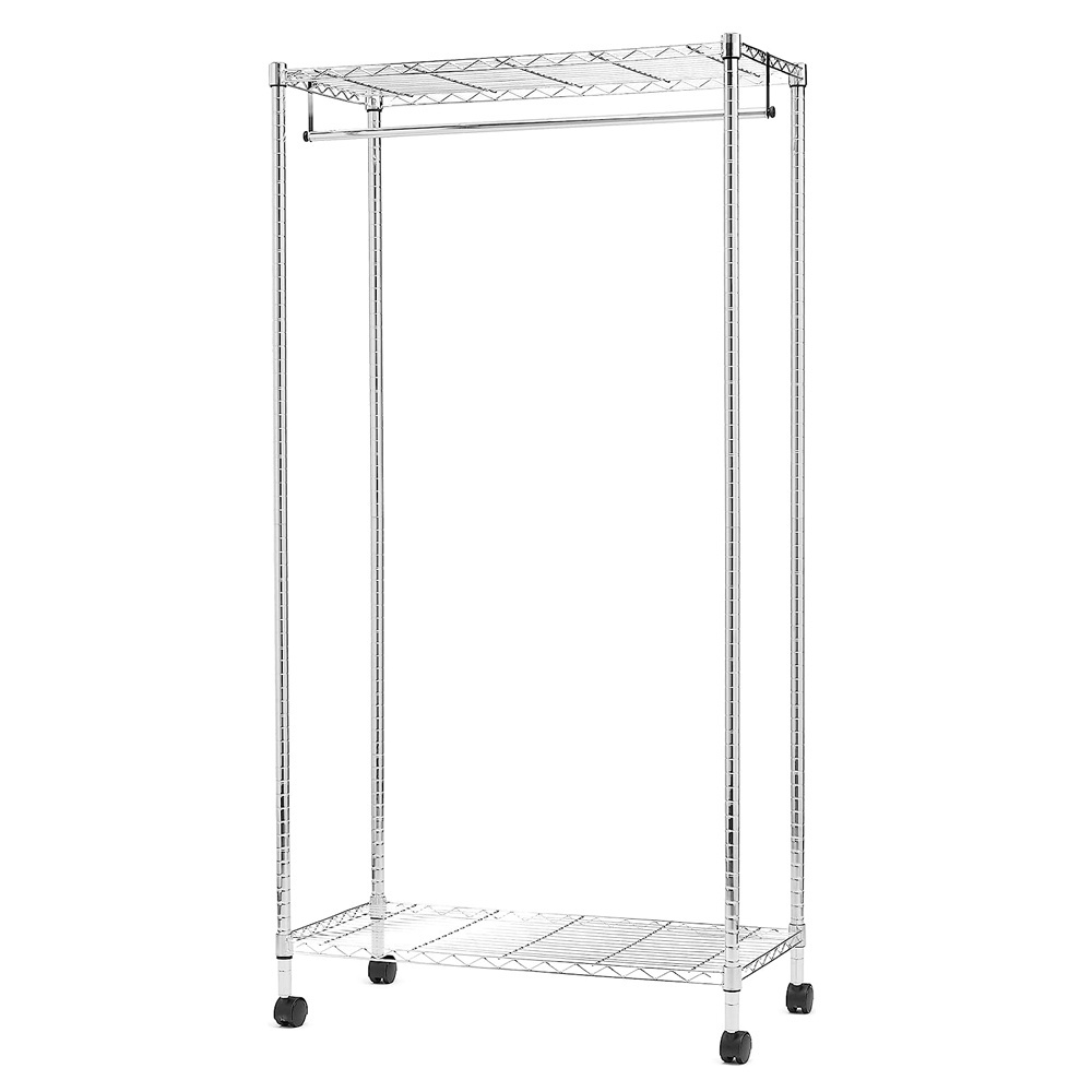 Garment Rack Freestanding Portable Wardrobe Closet Rack for Hanging Clothes Metal Clothing Rack with Shelves