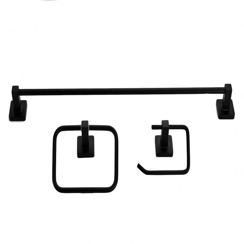 Matt Black Home Decoration Hardware 3 Pieces Set Bathroom Accessories Set