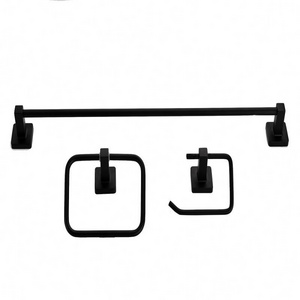 Matt Black Home Decoration Hardware 3 Pieces Set Bathroom Accessories Set