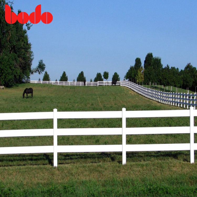 2*6*192 inch Notched 3 Rail PVC Heavy Duty Vinyl Horse White Plastic Ranch Split Rail Fencing