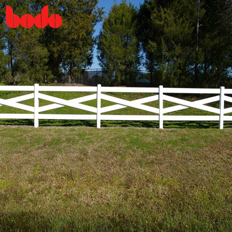 2*6*192 inch Notched 3 Rail PVC Heavy Duty Vinyl Horse White Plastic Ranch Split Rail Fencing