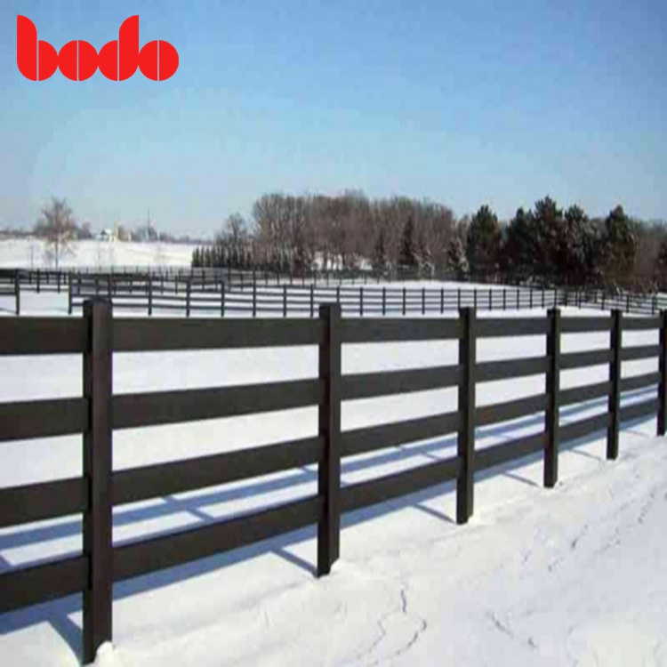 2*6*192 inch Notched 3 Rail PVC Heavy Duty Vinyl Horse White Plastic Ranch Split Rail Fencing