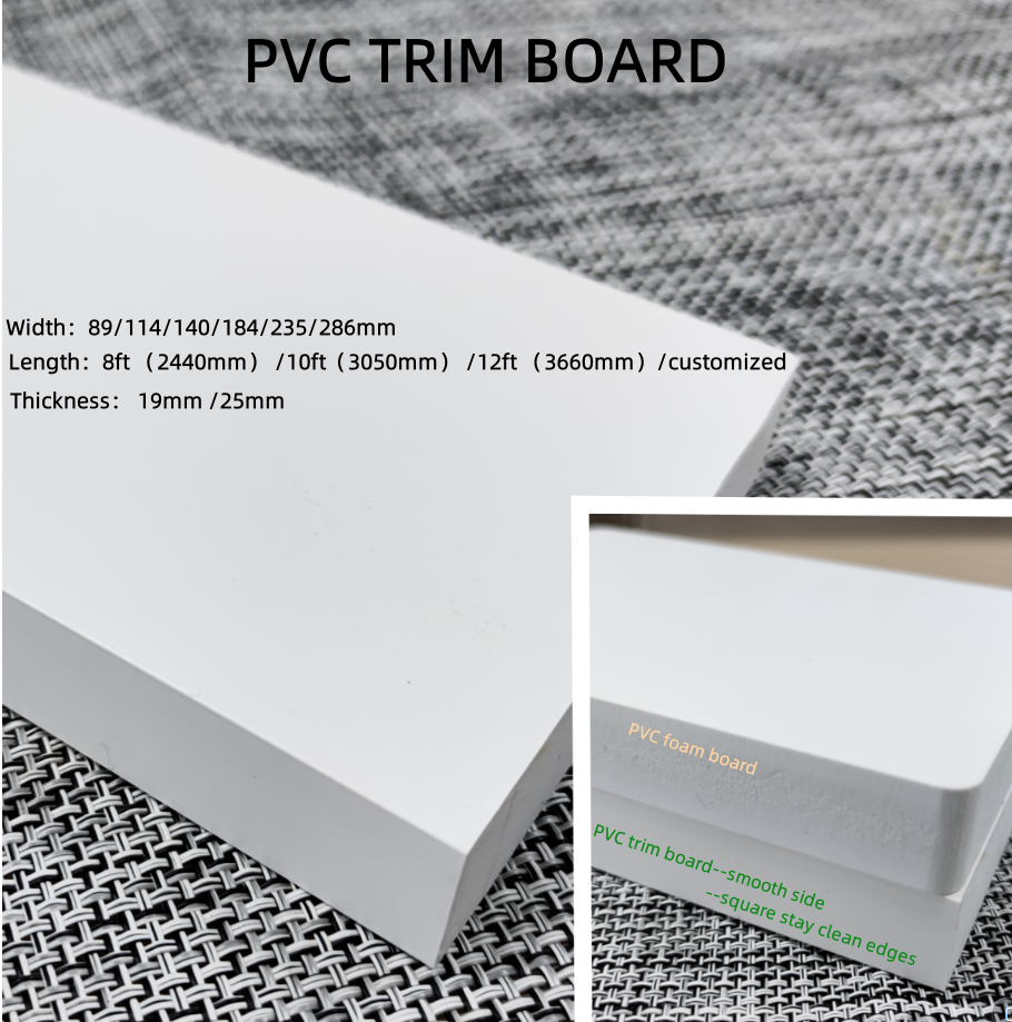 12mm 10mm 18mm 19mm White PVC Trim board narrow board  3/4 in. x 3-1/2 in. x 18 ft. pvc trim board for exterior