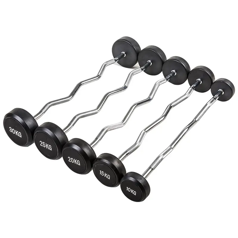 Factory wholesale fitness equipment gym weight lifting barbells Strength exercise barbell Rubber barbell